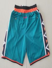 New Shorts 1996 All Stars Team Shorts Vintage Baseketball Shorts Zipper Pocket Running Clothes Teal Green Colour Just Done Size SX1563340