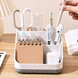 Storage Boxes Refreshed Workspace Organizer Wooden Desktop Box With 6 Compartments For Remote Control Scissors Glasses Home