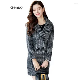 Work Dresses 2024 Autumn And Winter Fashion Ladies Temperament Package Hip Plaid Skirts Two-piece Suit Tide