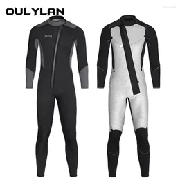 Women's Swimwear Oulylan Men Ultra Stretch Neoprene 5/3mm Diving Suit Swimming Wetsuit Thickened Plus Fleece Cold Warm One-piece