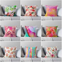 Pillow Colourful Flowers Decorative Home Case Covers Autumn 50X50cmCountryside Modern Living Room Sofa Bed 45 Boho