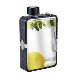 Water Bottles Slim Flat Bottle Book Shaped Portable Designed To Fit In Your Bag Leak-Proof Square