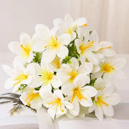 Decorative Flowers Artificial Bouquet Wedding Decoration Pography Props Indoor Home Lily Narcissus And Orchid