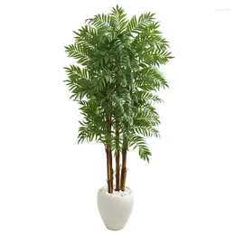 Decorative Flowers Parlour Artificial Tree In White Planter