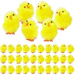 Party Favor 36Pcs Mini Easter Chicks Cute Fuzzy Soft Fluffy 1.5 Inch Plush Decor Yellow Po Prop