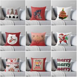 Pillow Merry Christmas Decorative Home Case Covers Cartoon Modern Living Room Sofa House Bed 45 Fall White Red Hat