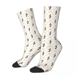 Men's Socks All Seasons Retro Women Men Musical Notes Symbols Music Note Crew Stuff Skateboard Super Soft Gifts