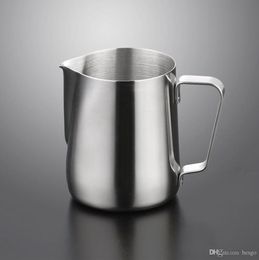 Stainless Steel Milk Frothing Jug 5 7 12 20oz Milk Cream Cup Coffee Creamer Latte Art Frothing Pitcher Cappuccino Pull Flower Cup 1001600