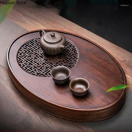 Tea Trays Tray Household Bamboo Small Table Drainage Drain Storage Type Dry Brewing Set Living Room Oval