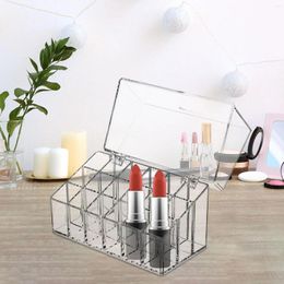 Storage Boxes Lipstick Holder 18 Compartments Box Clear Lip Gloss Organiser