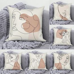 Pillow Line Abstract Pillowcase 45x45cm Sofa Cover Modern Simple Nordic Decorative Home Throw