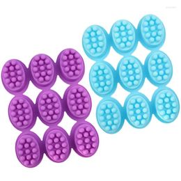 Baking Moulds 9-even Massage Brush Silica Gel Soap Mold Oval Mould Handmade Plaster Tool 1182