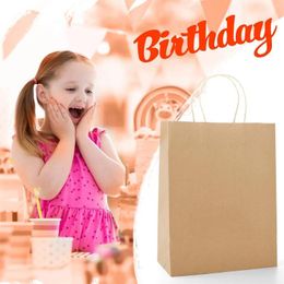 Storage Bags Sturdy White Gift Paper With Handles Kraft Craft Grocery Shopping Retail Party Favors Wedding Sacks Fashion