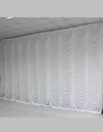 New 10ftx20ft Wedding Party Stage Background Decorations Wedding Curtain Backdrop Drapes In Ripple Design White Color274C33903568199862