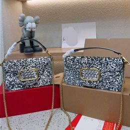 Fashion Bags Crossbody Bags Wallet Designer Loco Bags Evening Women Sequins Luxurys Clutch Leather Capacity Large Handbag Flip Chian 23 Htdr