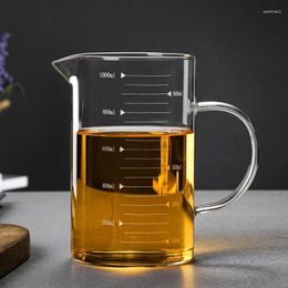 Wine Glasses 0.35L-1LMeasuring Cup Borosilicate Glass Thickened Heat Resistance Water Bottle With Handle Oil Milk Coffee Mug Kitchen