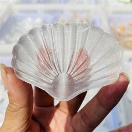 Decorative Figurines Natural Crystal Selenite Shell Bowl Chakra Healing Plate Polishing Gypsum Minerals Reiki Home Bowls Gifts Decor