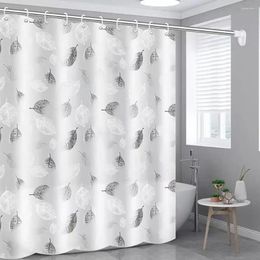 Shower Curtains JBTP Curtain With Hooks Rustproof Metal Grommets Waterproof Ombre Leaf Patterns For Bathroom