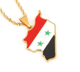 Syria Arabic Country Name Map Pendant Necklaces Syrians Maps Stainless Steel Jewellery Gifts7049695