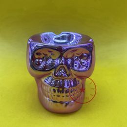 Colourful Ceramic Ghost Head Skull Style Smoking Ashtray Innovative Tobacco Cigarette Tips Support Portable Easy Clean Container Bracket Holder Soot Ash Ashtrays