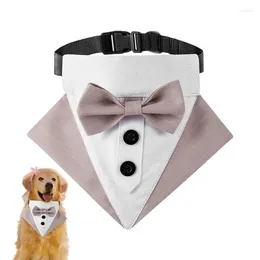 Dog Apparel Bandana Collar Pet Wedding Formal Tuxedo With Bow Tie For Small Medium Large