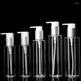Storage Bottles 120ml 150ml 200ml 250ml Lotion Bottle Silver Ring Long Mouth Press Cosmetic Packaging