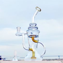 11 Inch Large Scale Slim Clear Amber Multi Colour Fab Egg Multi Colour Hookah Glass Bong Dabber Rig Recycler Pipes Water Bongs Smoke Pipe 14mm Female Joint US Warehouse