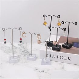 Jewelry Pouches Bags Pouches 1-3 Pcs Rack Display Stand T Shape Earring Ear Studs Organizer Holder For Stud Dangle Hoop Earrings Dr Dhc6V