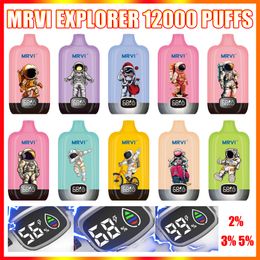 Original RandM Digital Box Puff 12K MRVI Explorer 12000 Puffs Bar Disposable Vapes With Screen Display Rechargeable Battery 22ml Juice RAZ ELFBAR Device