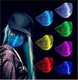 LED Light Up Glowing Mask for Men Women Rave Luminous Fiber Chargeable Face Masks Music Party DJ Dance Christmas 7 Colors masquera3530783