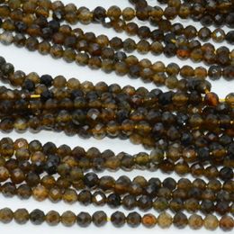 Loose Gemstones Natural Smoky Tourmaline Faceted Round Beads 2.8mm 3.2mm