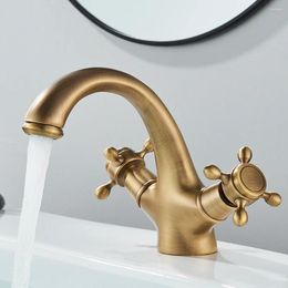 Bathroom Sink Faucets Antique Brass Basin Faucet Single Handle Cold Mixer Tap Torneiras Vessel Reto