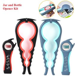 Jar Opener 5 in 1 Multi Function Can Opener Bottle Opener Kit with Silicone Handle for Weak Hand Elderly and Arthritis Sufferer4700951