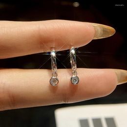 Hoop Earrings Stylever Shiny Exquisite Real Moissanite Diamond For Women 925 Sterling Silver Dating Top Quality Jewellery