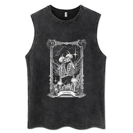 Distressed Washed Tank Tops Y2K Clothes Men Women Oversized Vest Anime Girls Sleeveless Tshirt Hipster Casual Summer Dress 240507