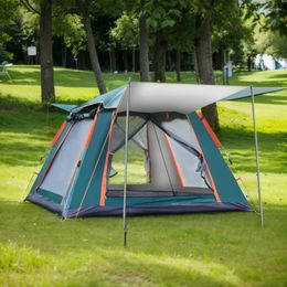 Tents And Shelters Automatic Quick Open Tent With Canopy Camping Waterproof Portable Hexagonal For Family 3-4/4-6 People