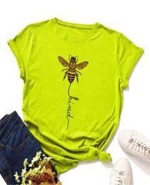 Women039s TShirt Kawaii Bee Print Women T Shirt Harajuku Summer Short Sleeve Oversize Tee Casual Loose Graphic Ladies Tops P6806719