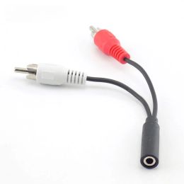 NEW 3.5mm RCA Female connector jack Stereo Cable Y plug to 2 RCA Male Adapter 3.5 Audio aux Socket connector to Headphone music wireRCA Y splitter