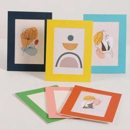 Frames 6pcs Cardstock Picture Frame Colour With Bracket Combination Table Hanging Wall Dual-use Simple Small F