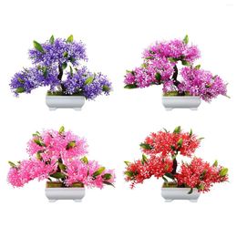 Decorative Flowers Artificial Bonsai Tree Plant Decor For Living Room Bedroom Shelf