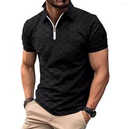 Men's Polos Tops T Shirt Streetwear Summer Tee Top Zip-up Breathable Casual Comfortable Lapel Men Vacation Daily