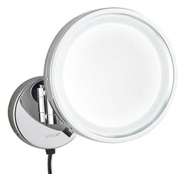 Gurun Bathroom Lighted Makeup Mirror with led Lights and Magnifying Wall Mount Cosmetic Folding Mirrors Brass M1807D4173925