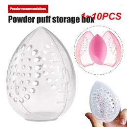 Storage Boxes 1-10PCS Cosmetic Sponge Box Makeup Powder Puff Empty -shaped Frame Transparent Case Make Up Organizer