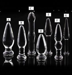 7 designs Glass Glasses Butt Plug Anal Jewellery plug glass dildo penis sex toy products9920933