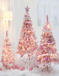 60cm Pink Artificial Christmas Tree Ball Decoration Ornaments Christmas Decor Xmas Flocking Tree Happy New Year Supplies Y112652781832025