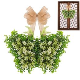 Decorative Flowers Butterfly Shaped Wreath Artificial Spring Wreaths Front Door Decoration Springtime Elegance Weather-Resistant For Window