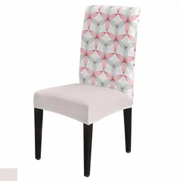 Chair Covers Modern Art Geometric Pattern Red Dining Spandex Stretch Seat Cover For Wedding Kitchen Banquet Party Case