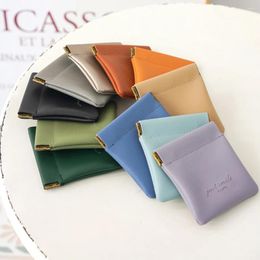 Storage Bags Fashion Pu Leather Headset Lipstick Bag Coin Wallet Mini Key Organiser Sanitary Napkin Opening