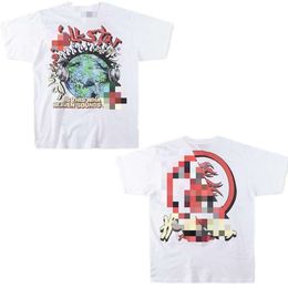 22fw Pikan Ye Gao Street Green Tee Hellstart Rotating Letter Little Bear Fashion Mens and Womens Short Sleeve T-shirt Style