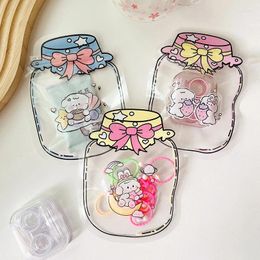 Gift Wrap 5Pcs Hairpin Storage Bag Resealable Cartoon Bottle Shape Plastic Bags Clear Valentine Candy Jewelry Gifts